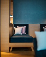 Sitting area with colourful cushions