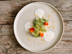 Artfully prepared organic dish