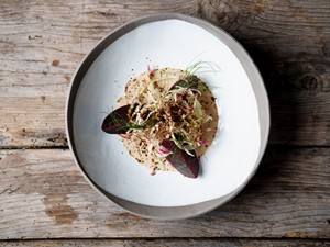 Artfully arranged organic dish