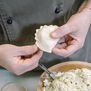 Hands mould Carinthian noodles