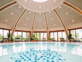 Indoor pool with dome-shaped roof